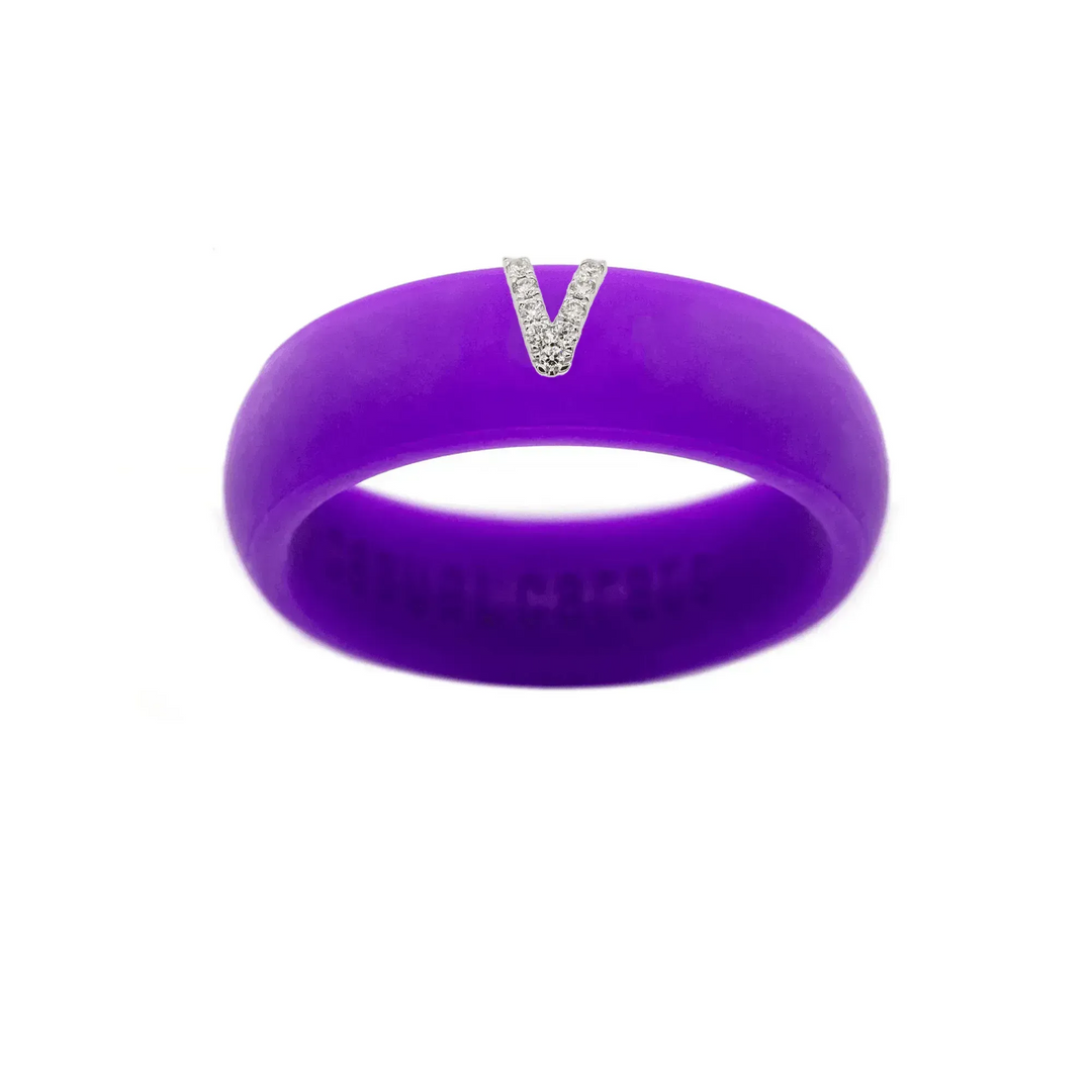 “V” Diamond Initial - Size 5