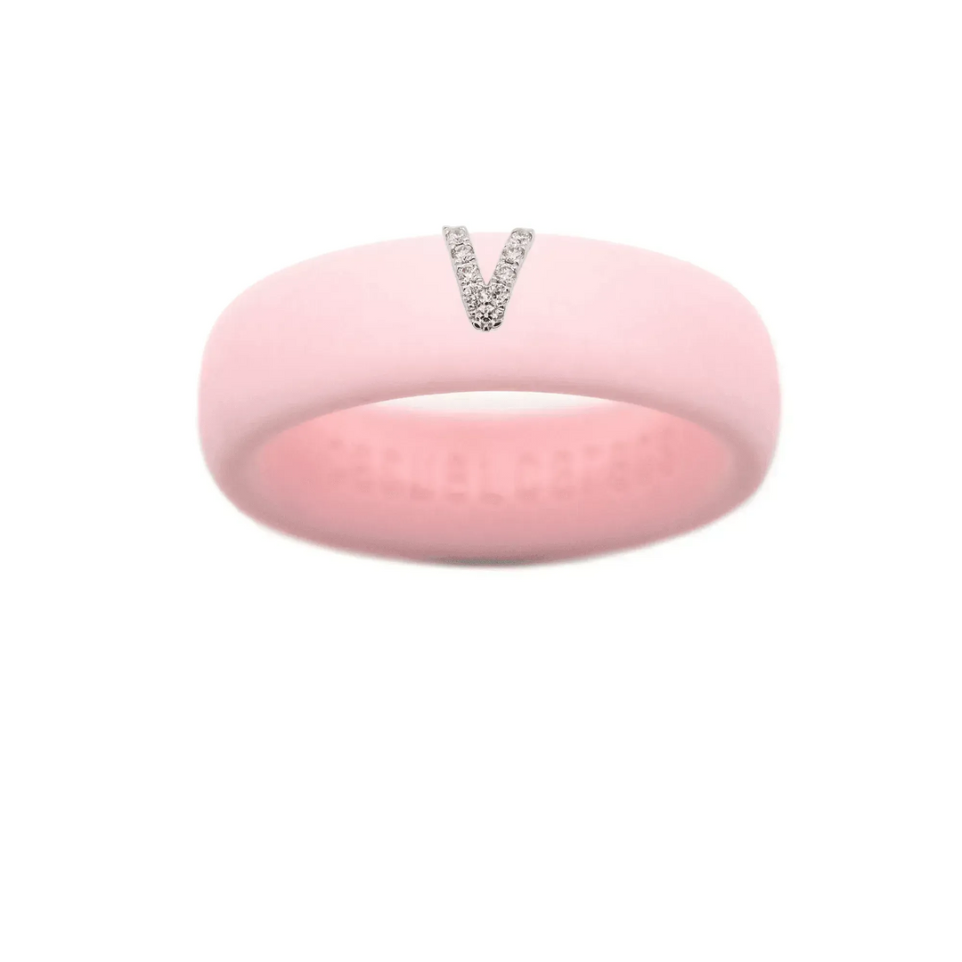 “V” Diamond Initial - Size 5