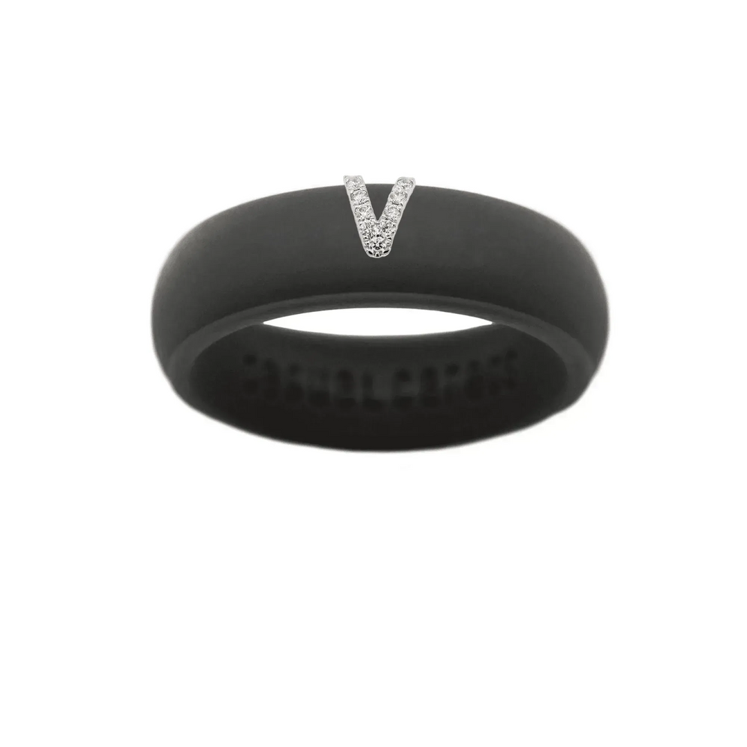 “V” Diamond Initial - Size 5