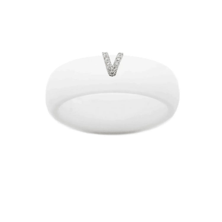 “V” Diamond Initial - Size 5