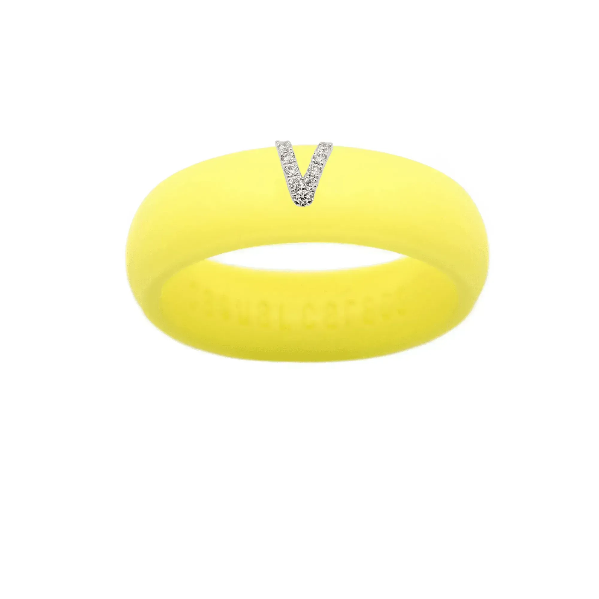 “V” Diamond Initial - Size 4