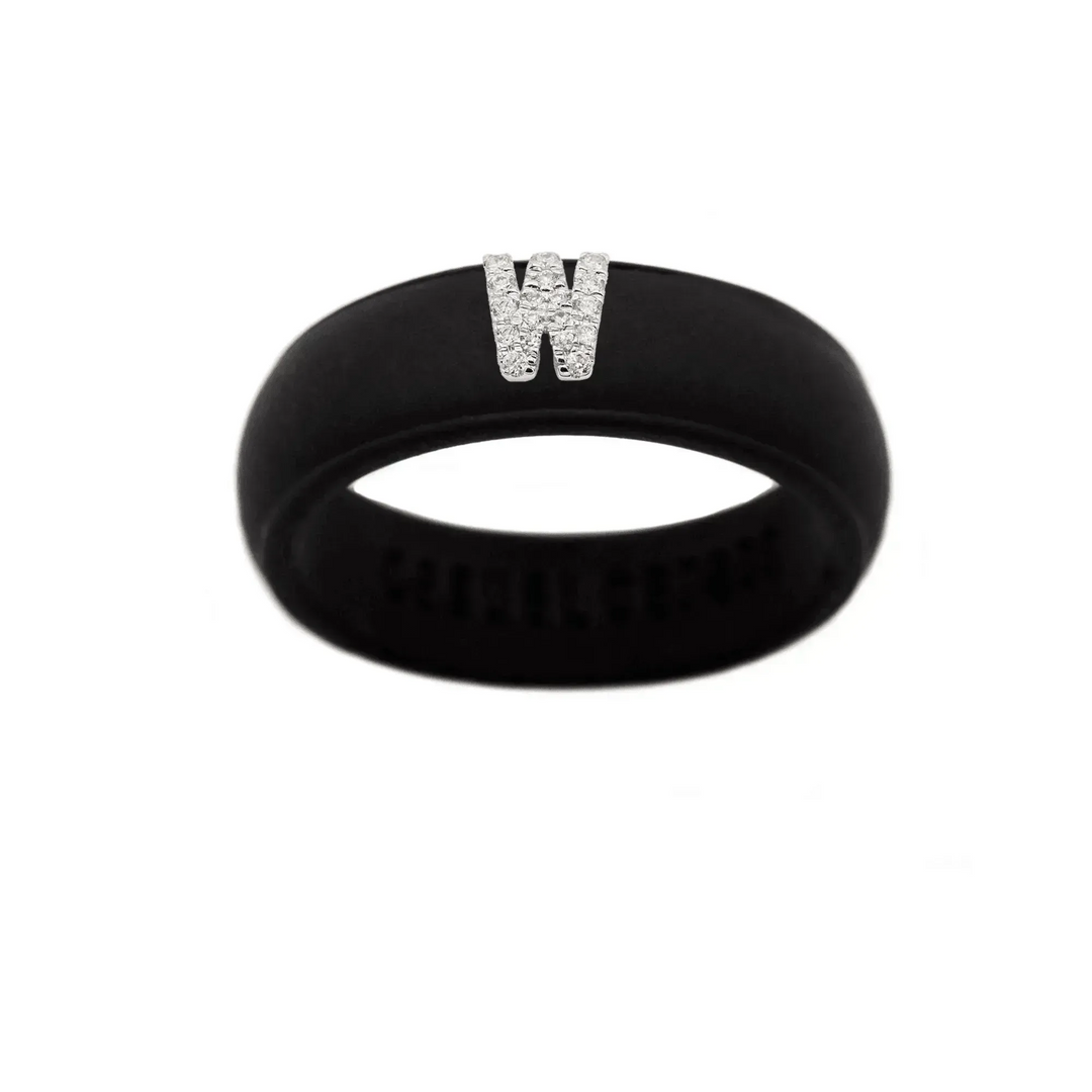 “W” Diamond Initial - Size 4