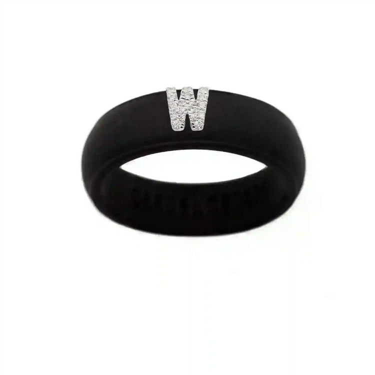 “W” Diamond Initial - Size 8