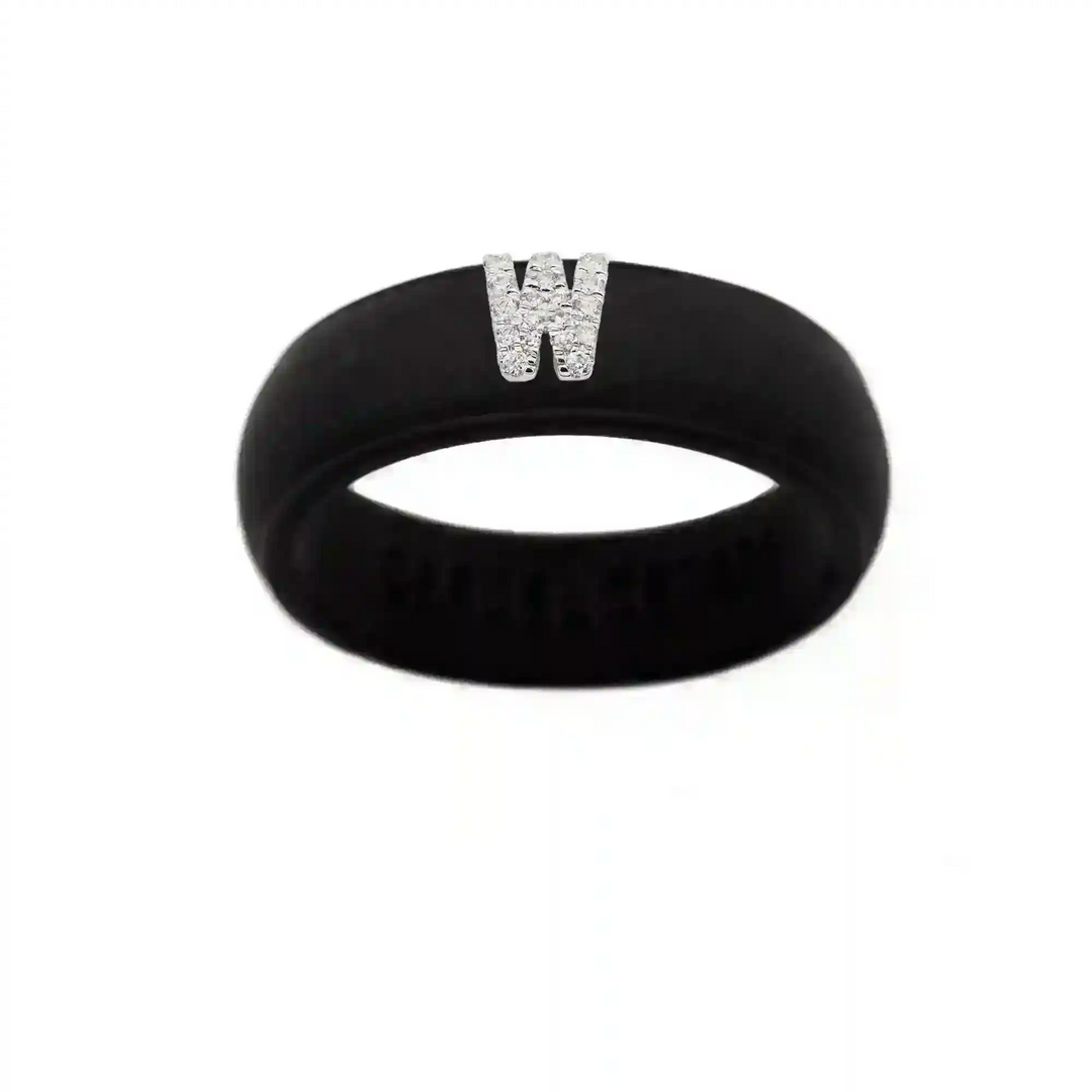 “W” Diamond Initial - Size 8