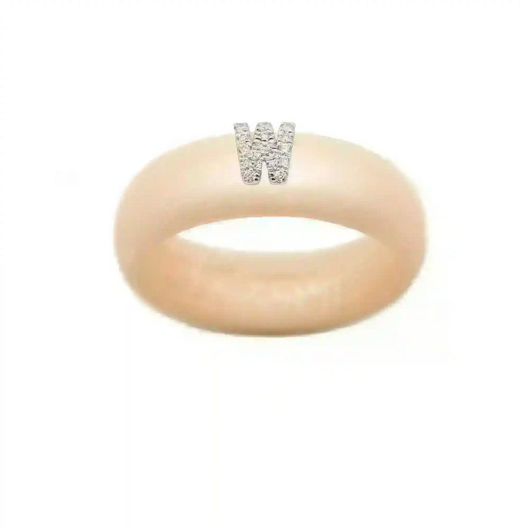 “W” Diamond Initial - Size 8