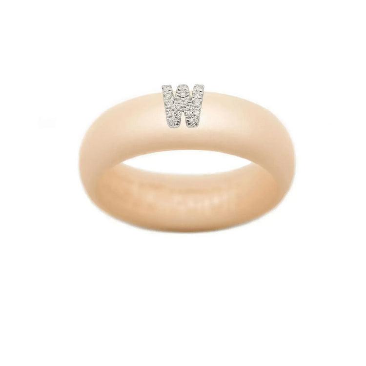 “W” Diamond Initial - Size 4