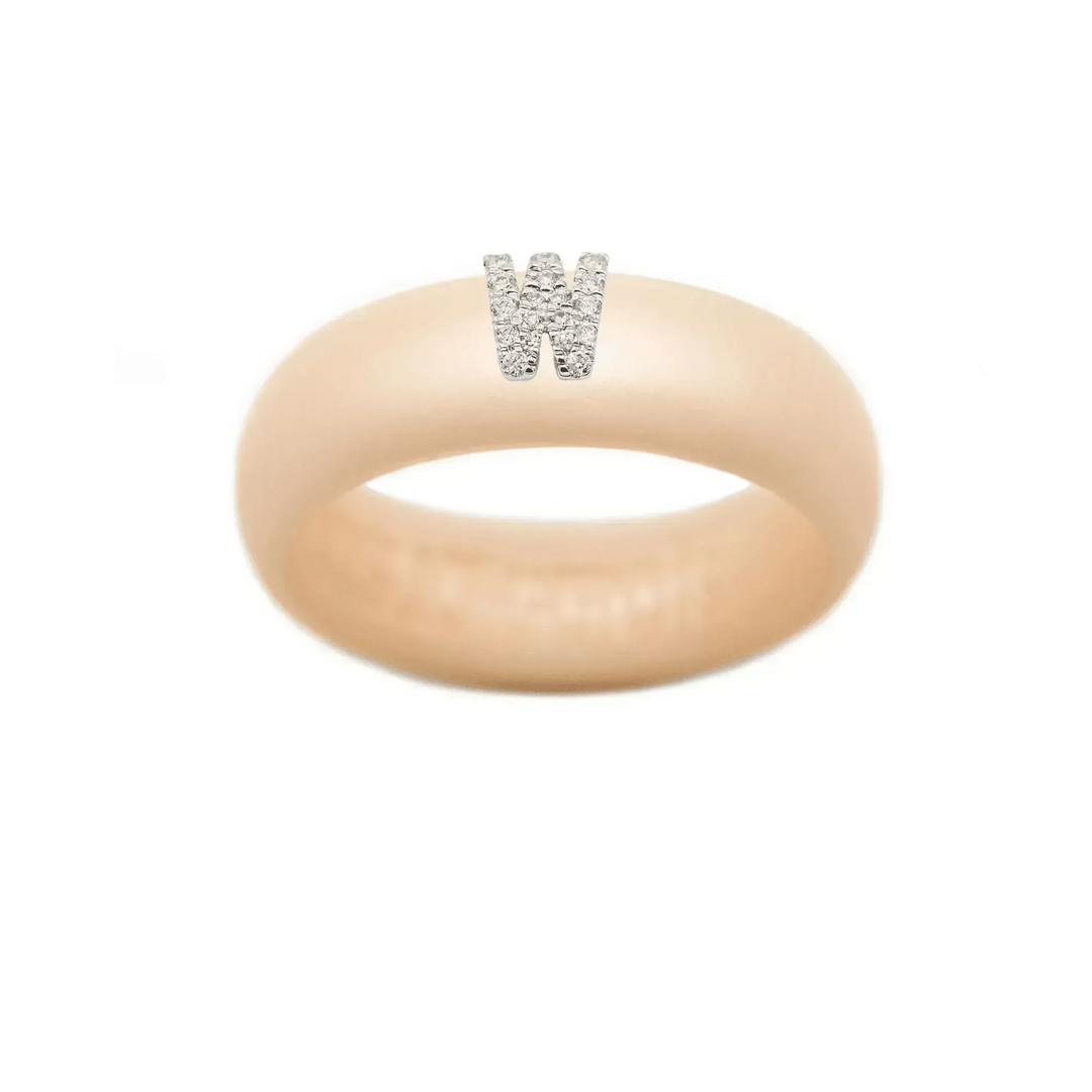 “W” Diamond Initial - Size 4