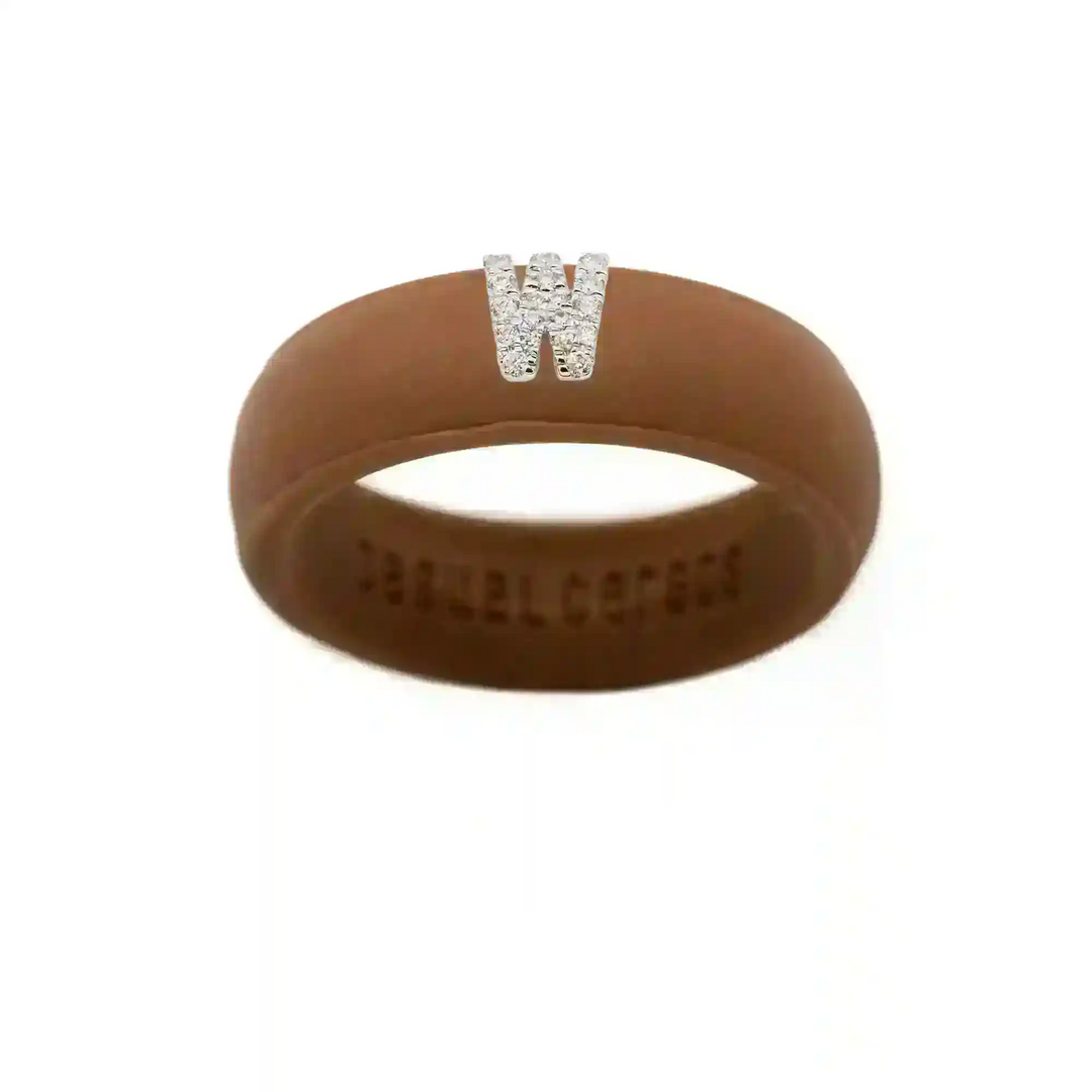 “W” Diamond Initial - Size 8
