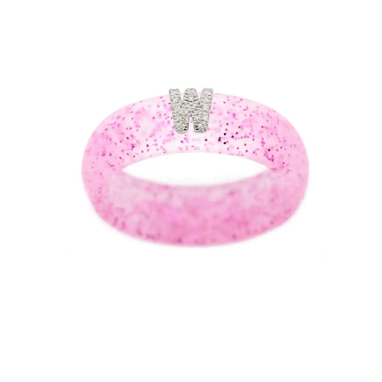 “W” Diamond Initial - Size 4