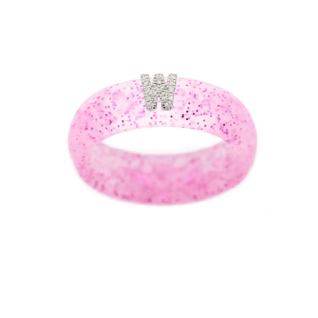 “W” Diamond Initial - Size 4