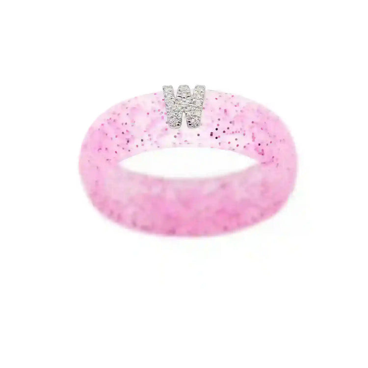 “W” Diamond Initial - Size 8