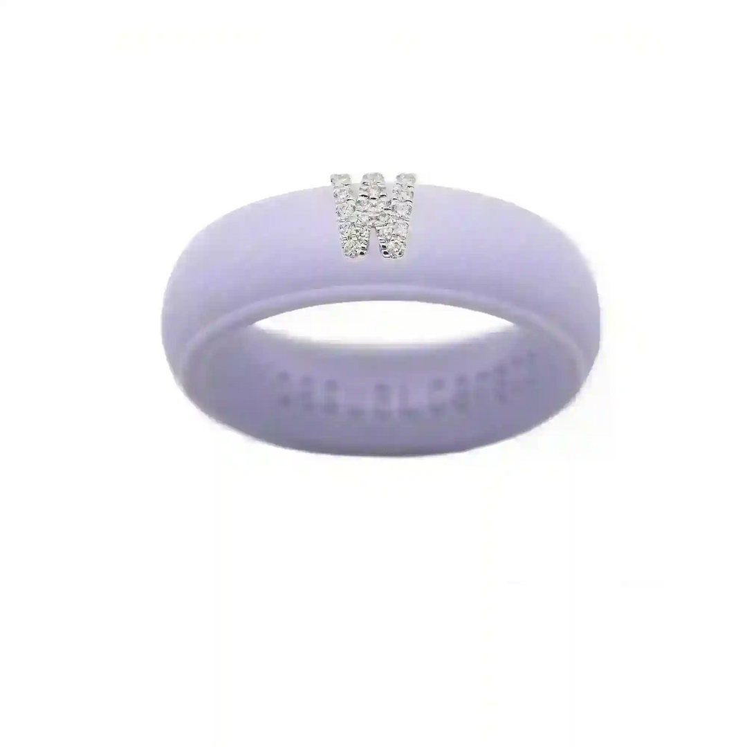 “W” Diamond Initial - Size 8
