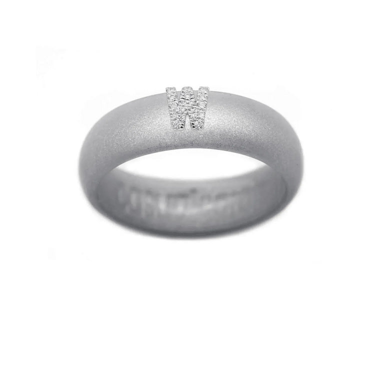 “W” Diamond Initial - Size 4