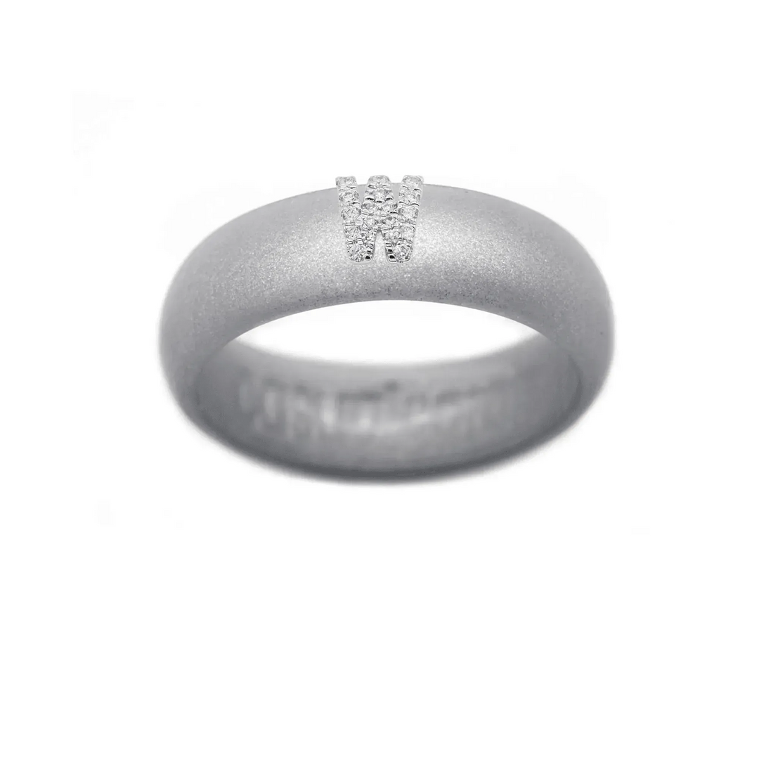 “W” Diamond Initial - Size 4