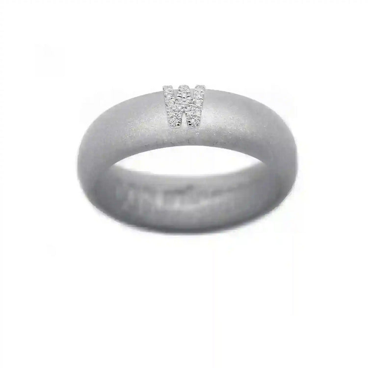 “W” Diamond Initial - Size 8