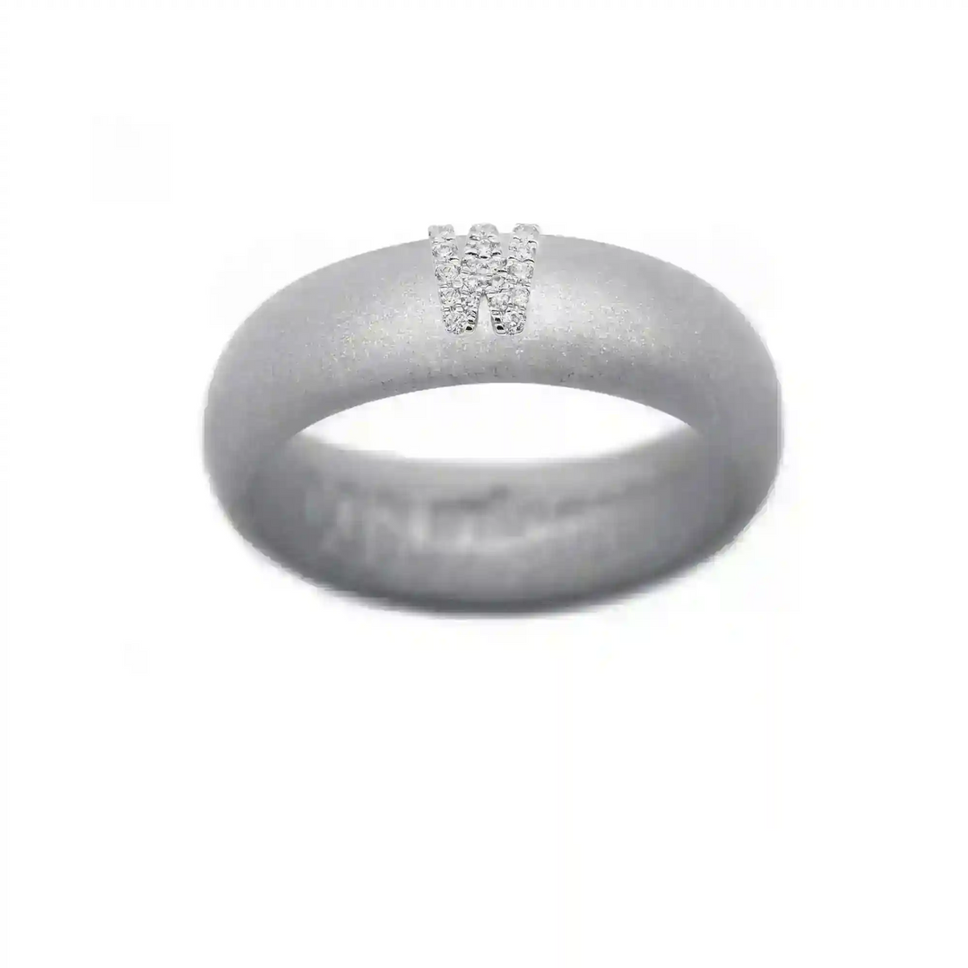 “W” Diamond Initial - Size 8