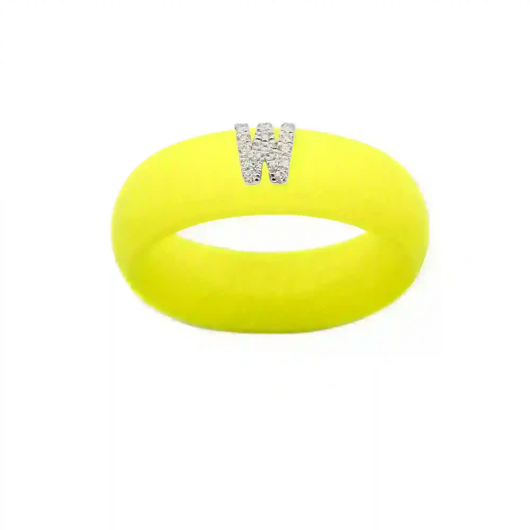 “W” Diamond Initial - Size 8