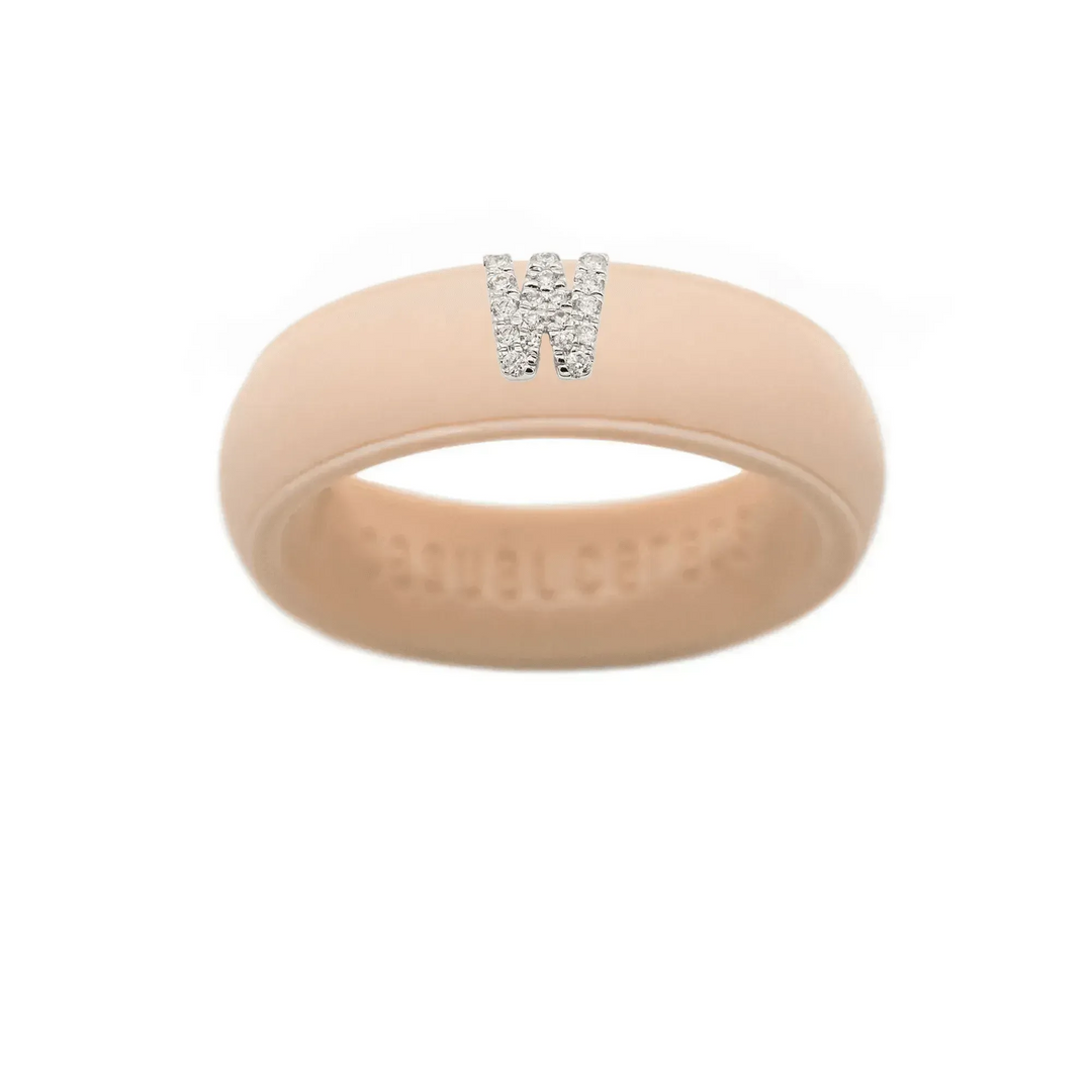 “W” Diamond Initial - Size 4
