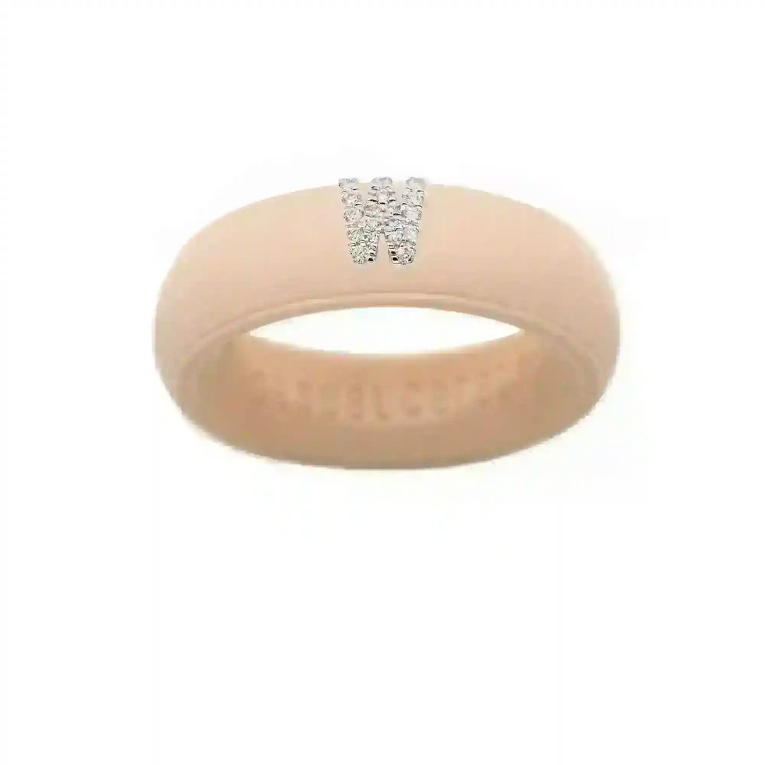 “W” Diamond Initial - Size 8