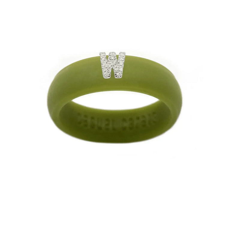 “W” Diamond Initial - Size 4