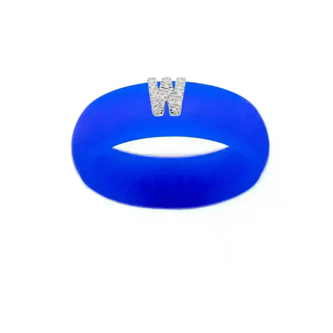 “W” Diamond Initial - Size 8