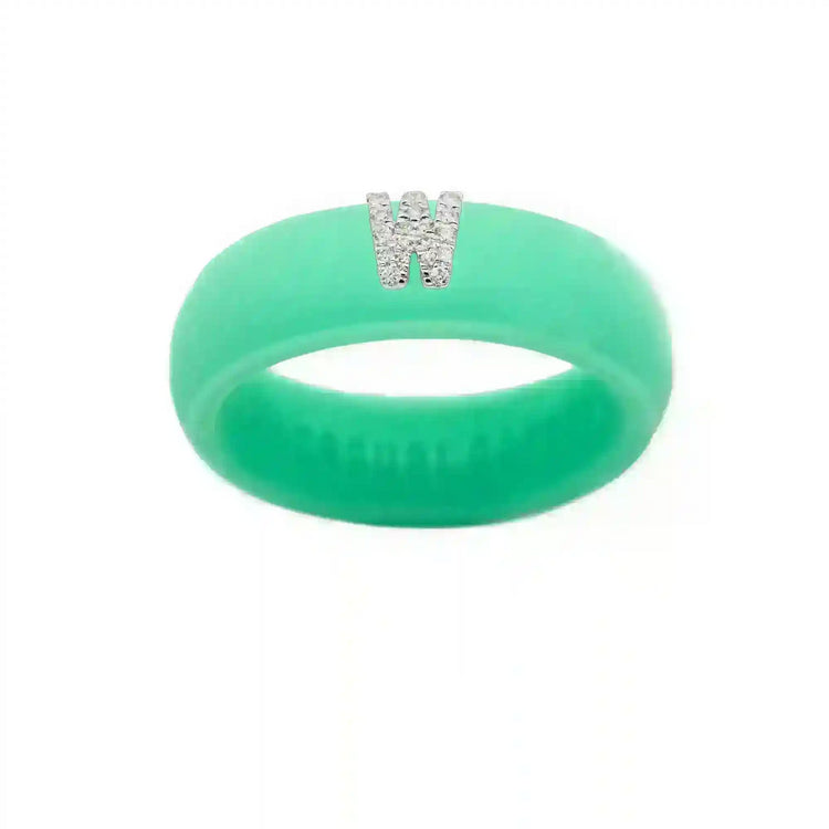 “W” Diamond Initial - Size 8
