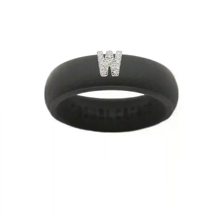 “W” Diamond Initial - Size 8
