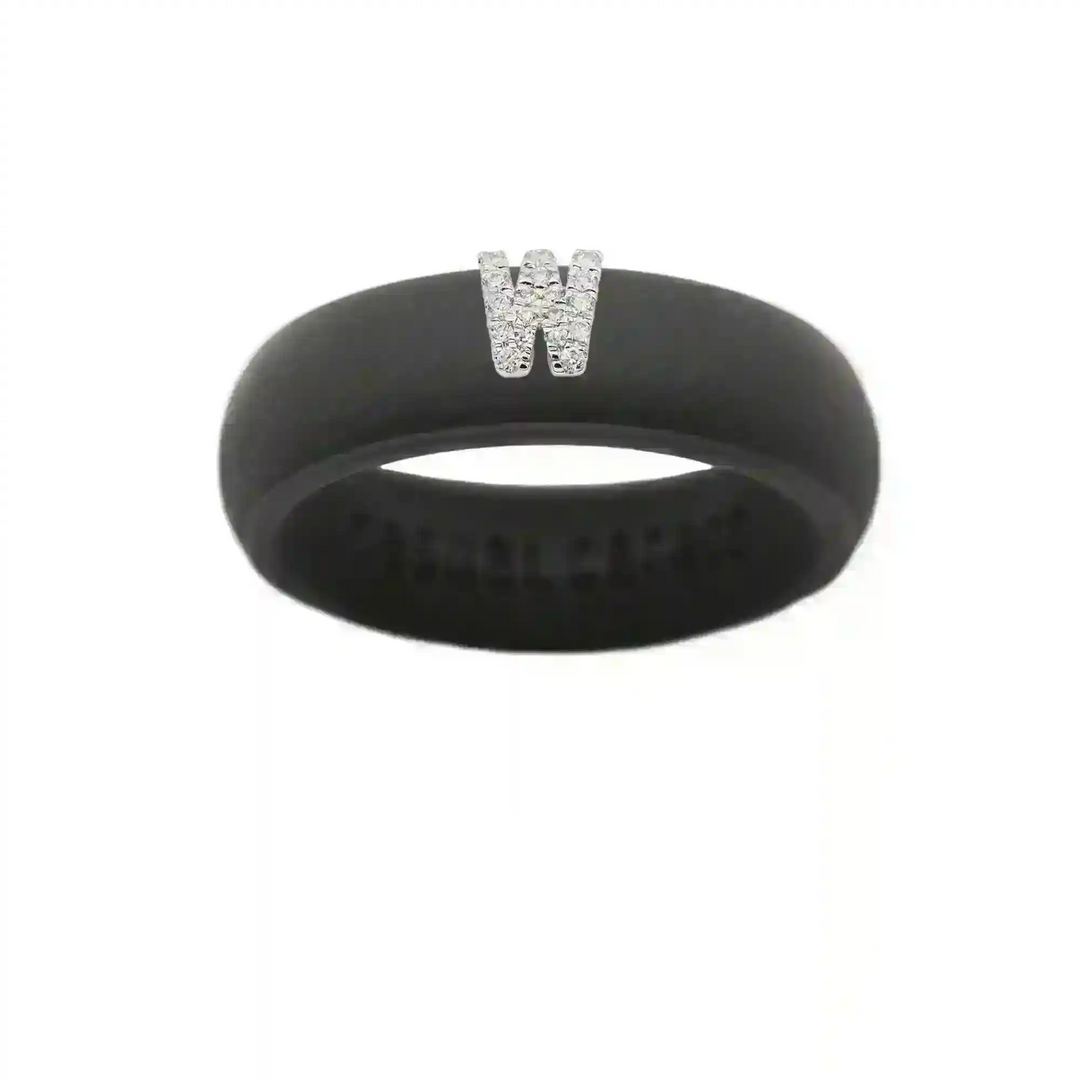 “W” Diamond Initial - Size 8