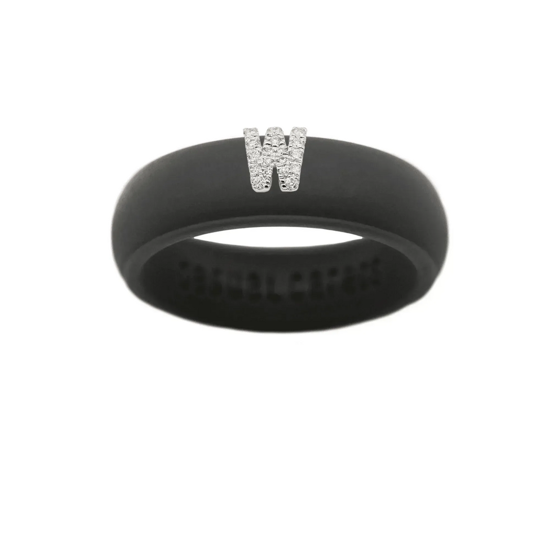“W” Diamond Initial - Size 7