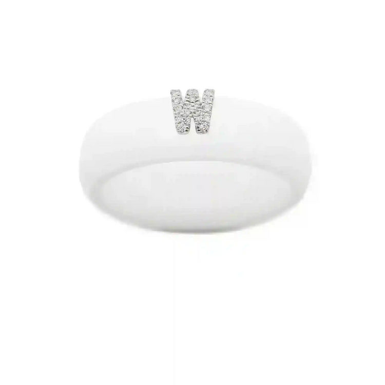 “W” Diamond Initial - Size 8