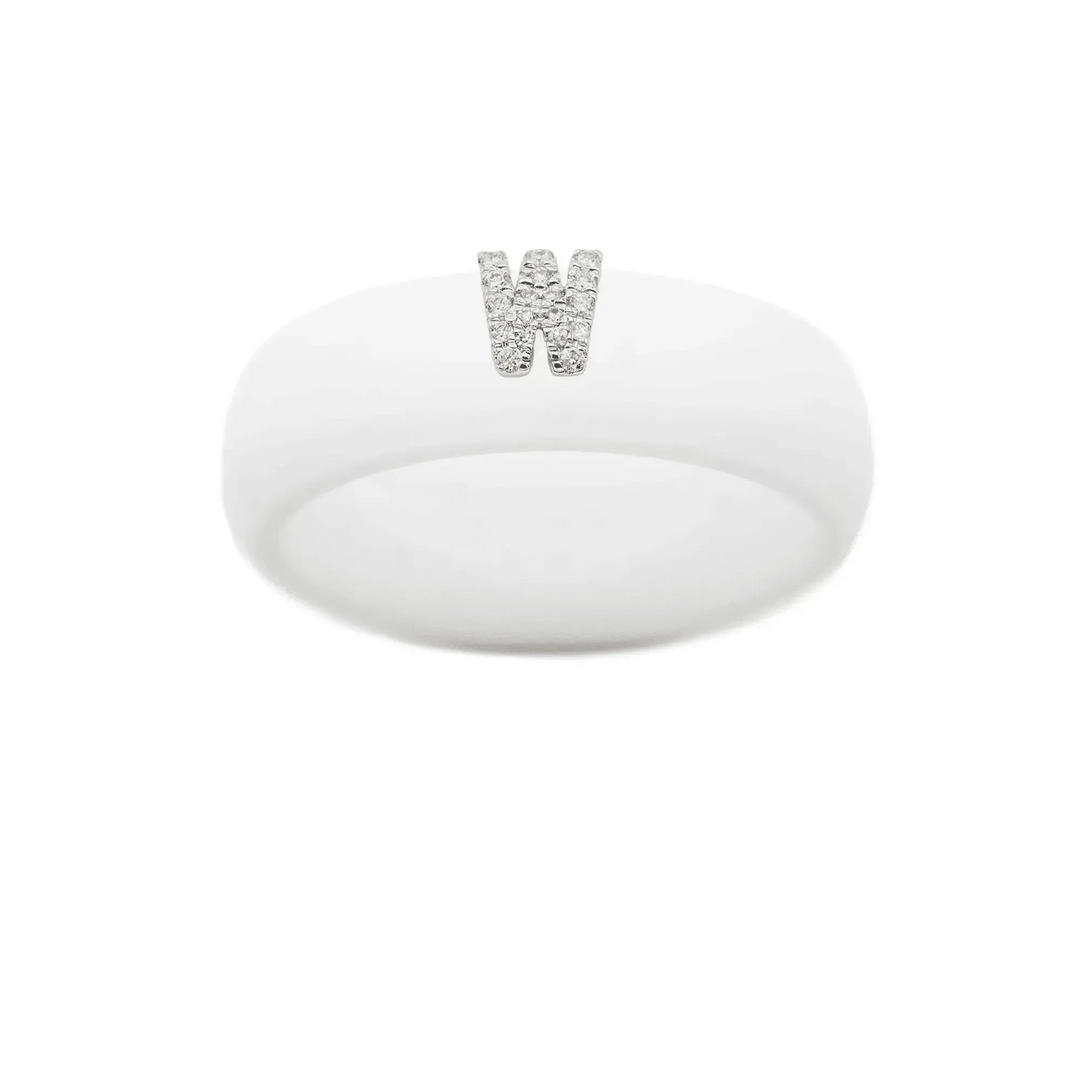 “W” Diamond Initial - Size 4