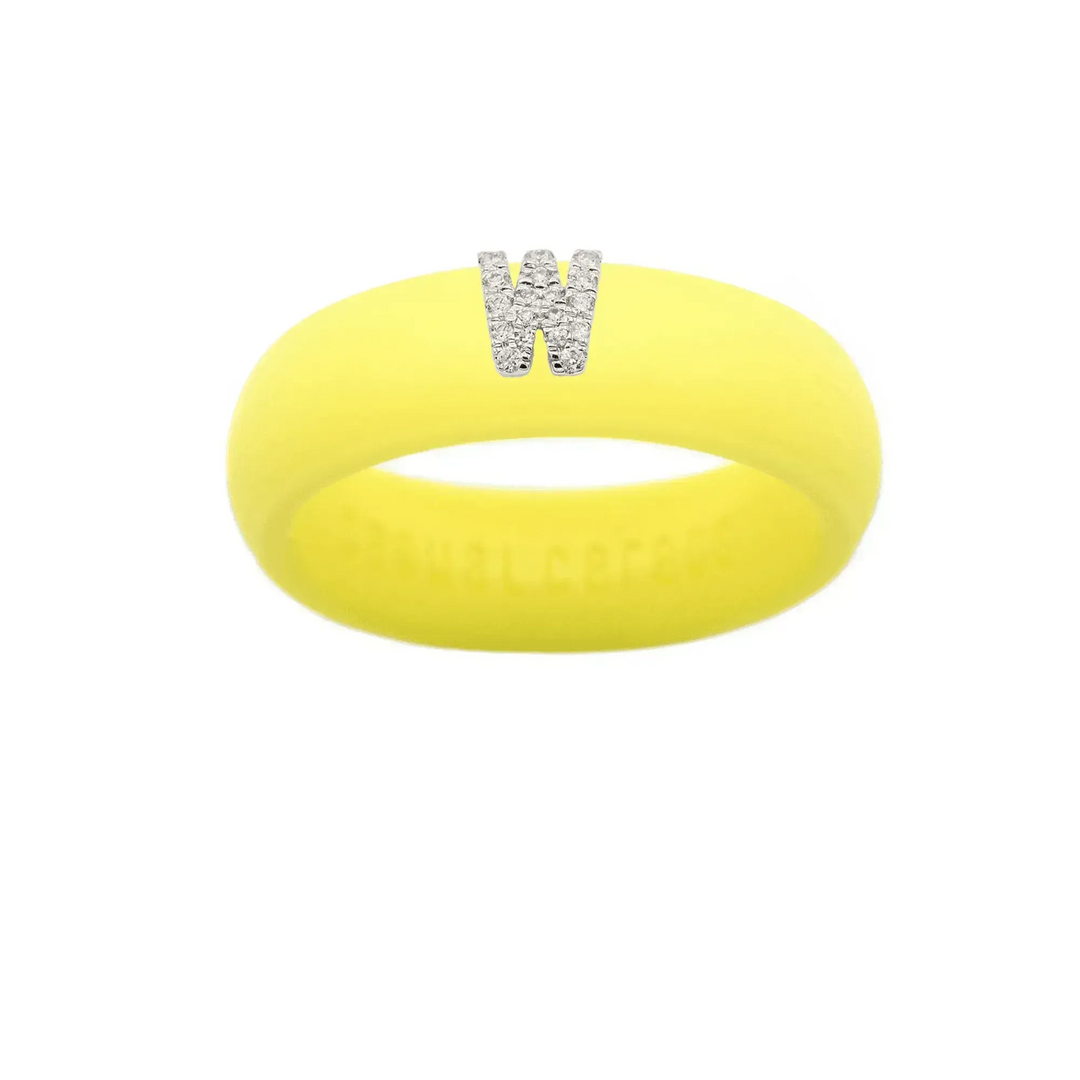 “W” Diamond Initial - Size 4