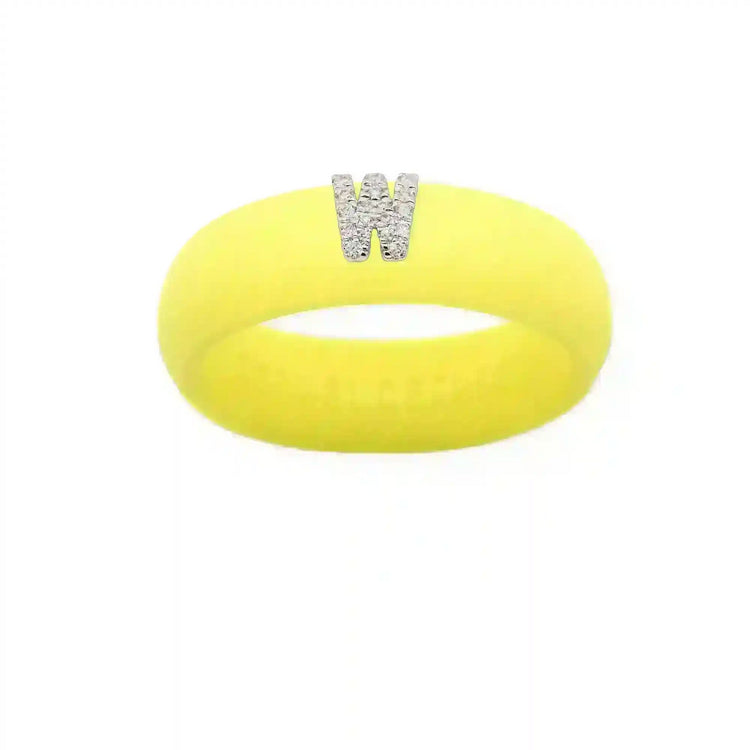 “W” Diamond Initial - Size 8