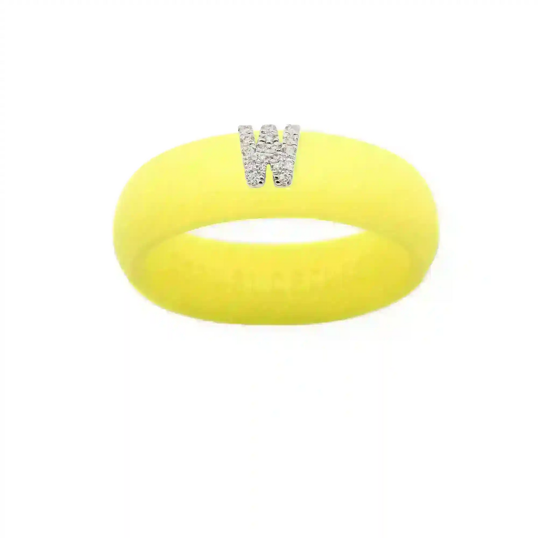 “W” Diamond Initial - Size 8