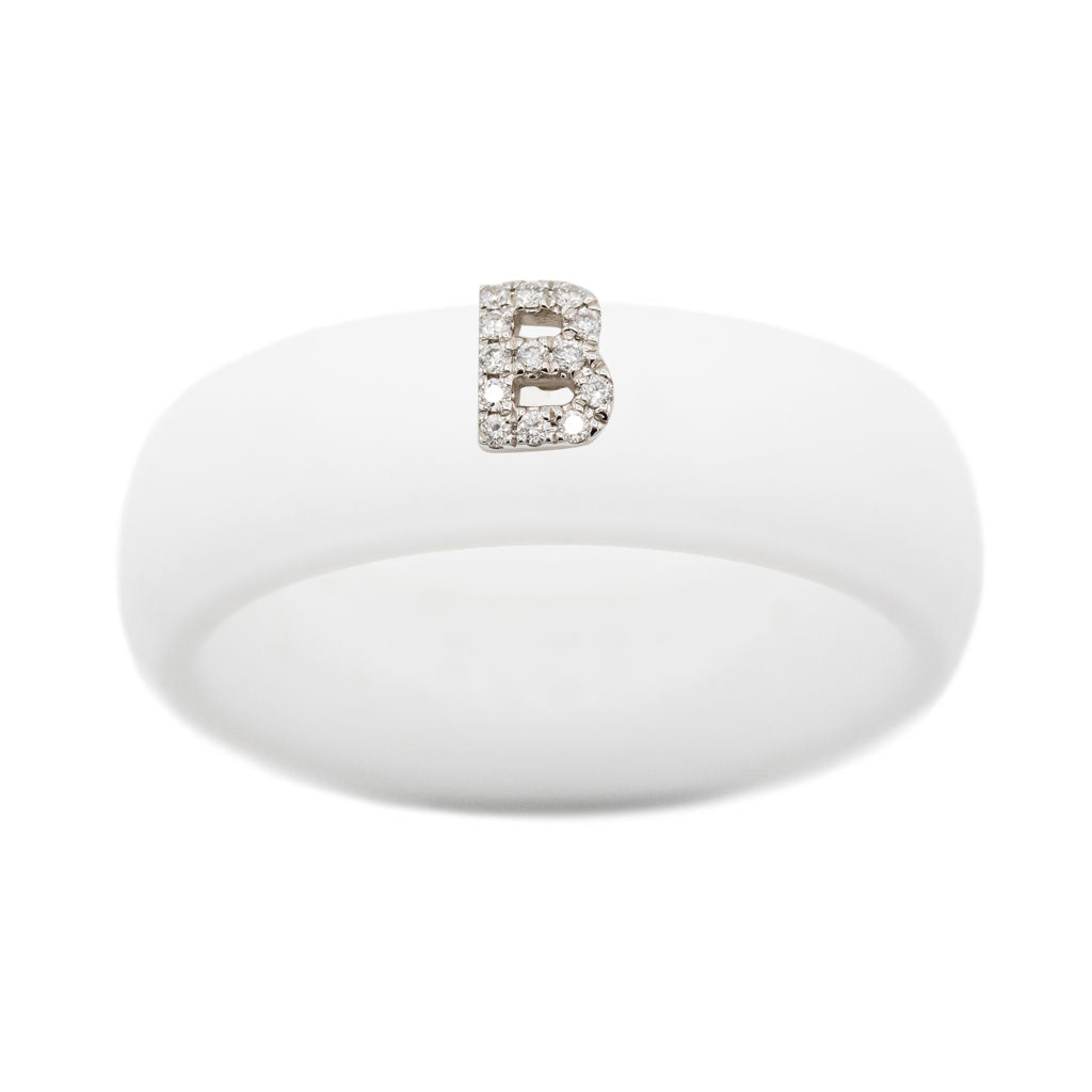 “B” Diamond Initial - Size 4