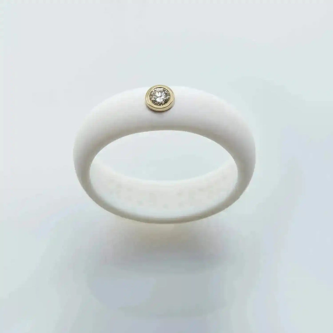 White Diamond Silicone Ring