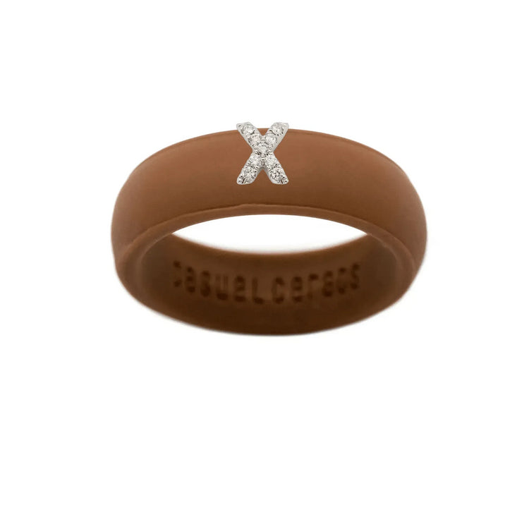 “X” Diamond Initial - Size 5