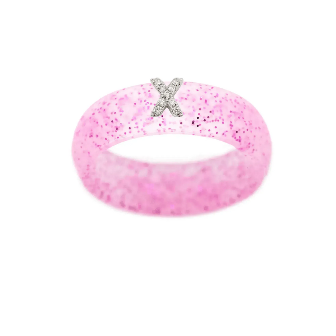 “X” Diamond Initial - Size 5