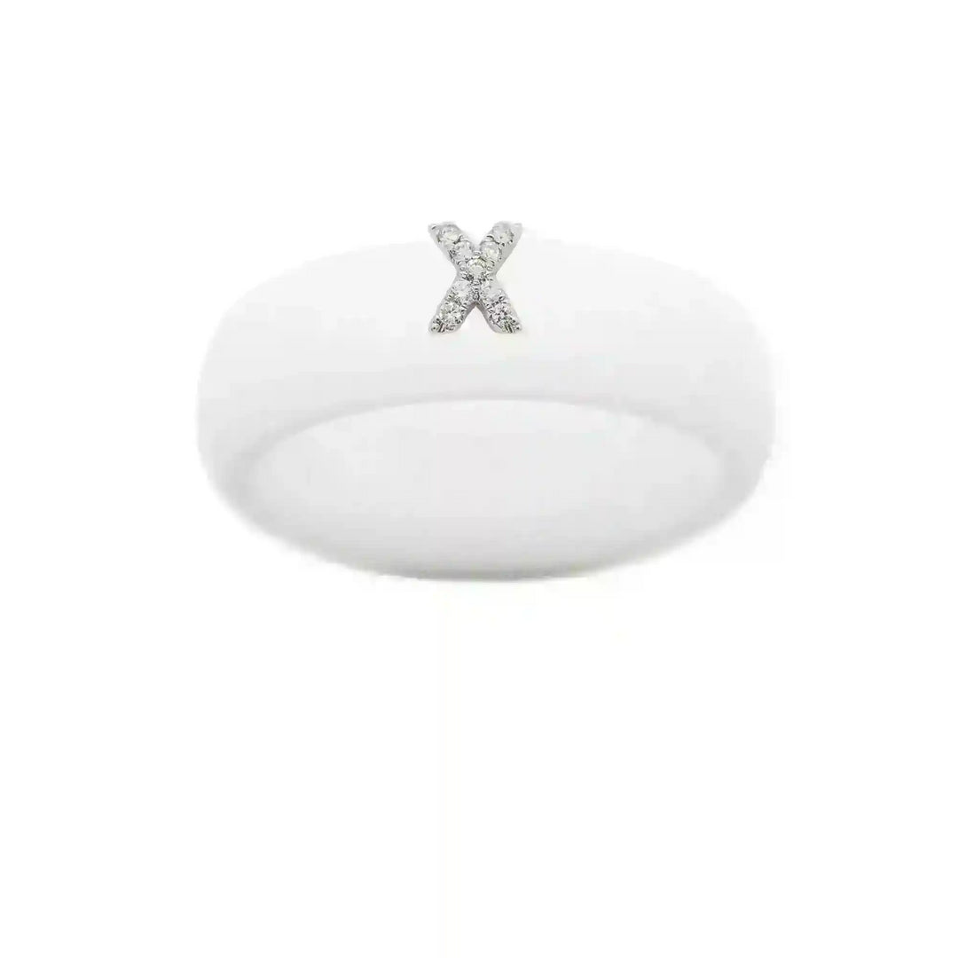 “X” Diamond Initial - Size 8