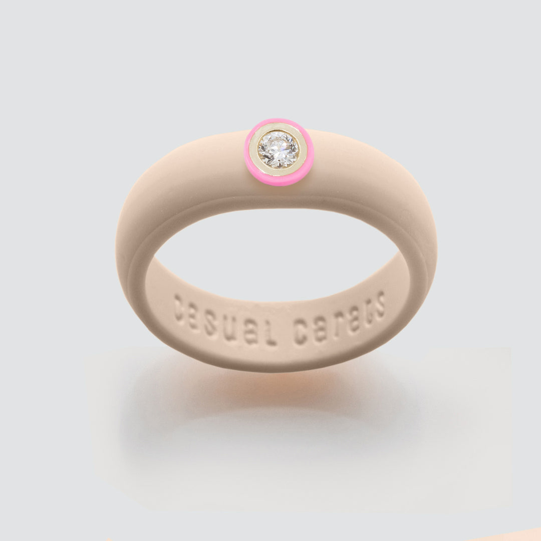 14K Bubble Gum Ceramic Bezel