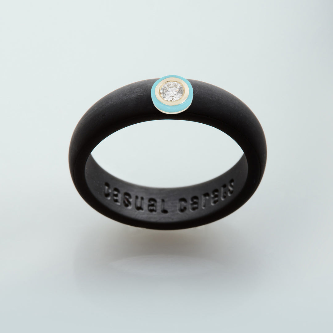 14K Powder Blue Ceramic Bezel