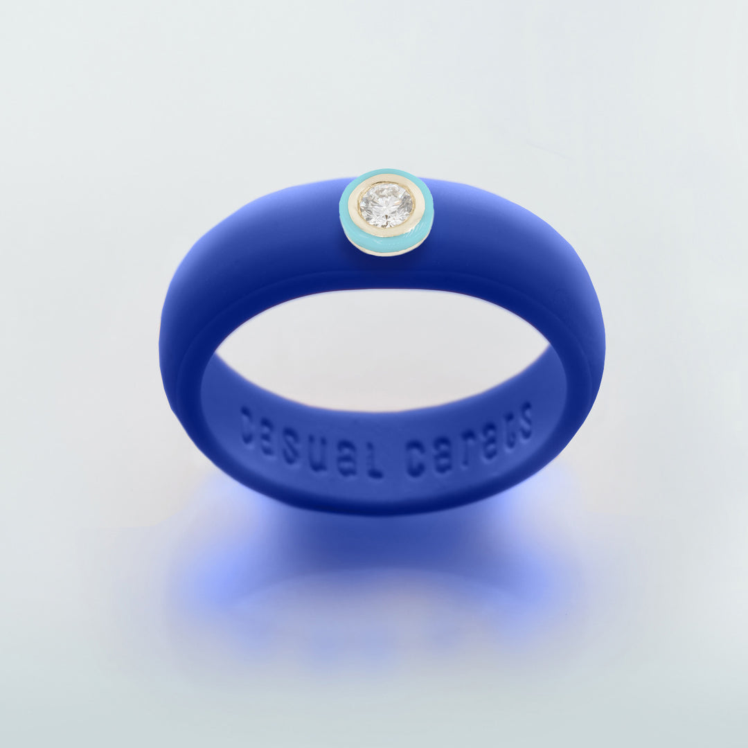 14K Powder Blue Ceramic Bezel