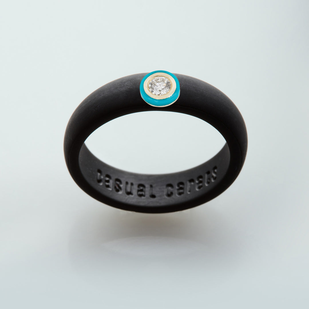 14K Turquoise Ceramic Bezel