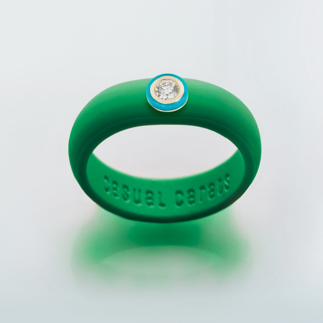 14K Turquoise Ceramic Bezel