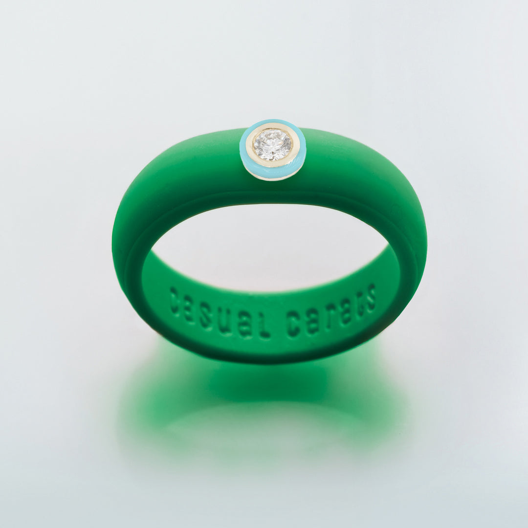 14K Powder Blue Ceramic Bezel