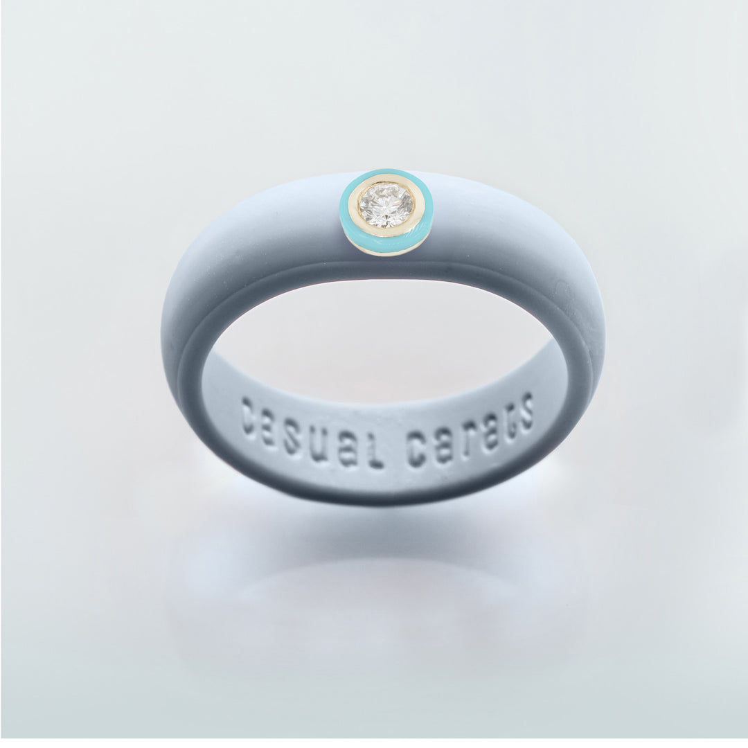 14K Powder Blue Ceramic Bezel