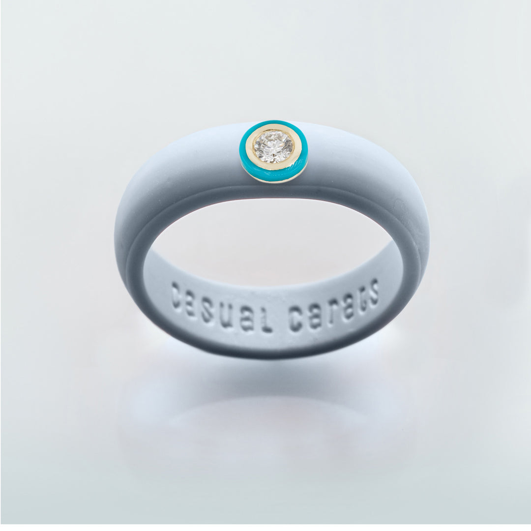 14K Turquoise Ceramic Bezel