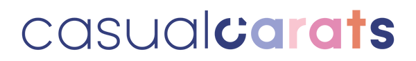 Multicolor Casual Carats logo text in modern, rounded font on transparent background