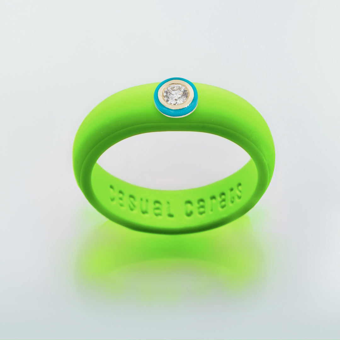 14K Turquoise Ceramic Bezel