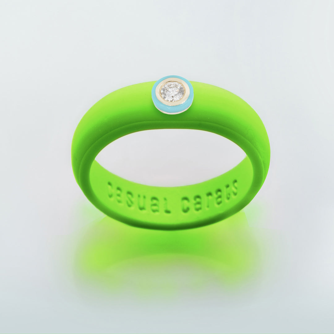 14K Powder Blue Ceramic Bezel